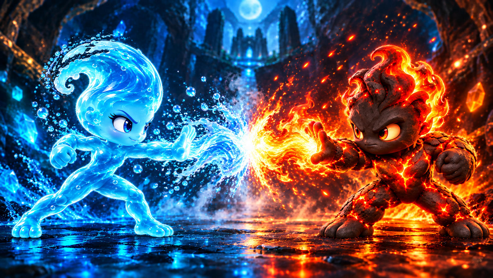 VS artwork from the Rising Rivals main menu